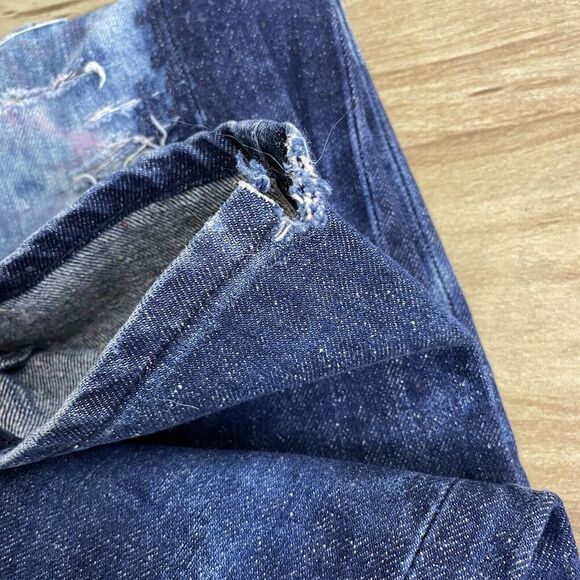 Naked Famous Skinny Guy 28 Mens Selvedge Multicolor Fill Paint Distressed 36" - Picture 13 of 15